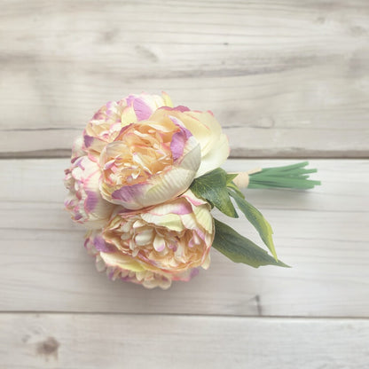 Artificial Peony Bouquet Peachy Pink