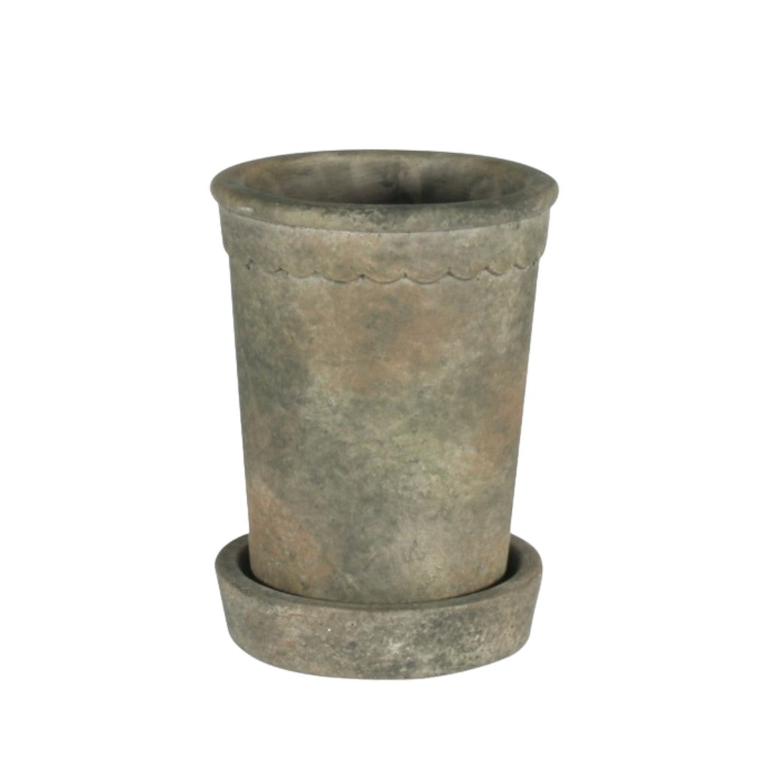 Cement Plant Pot & Saucer