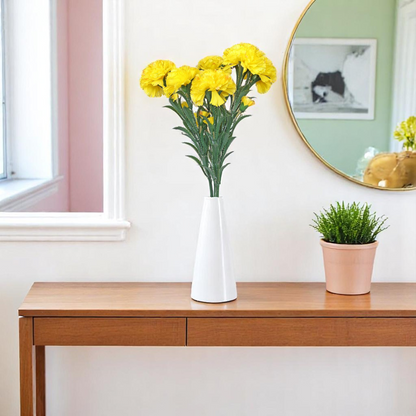 Artificial Yellow Carnation Bunch 38cm