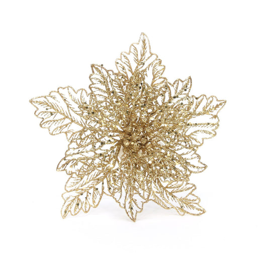 Gold Poinsettia with Clip