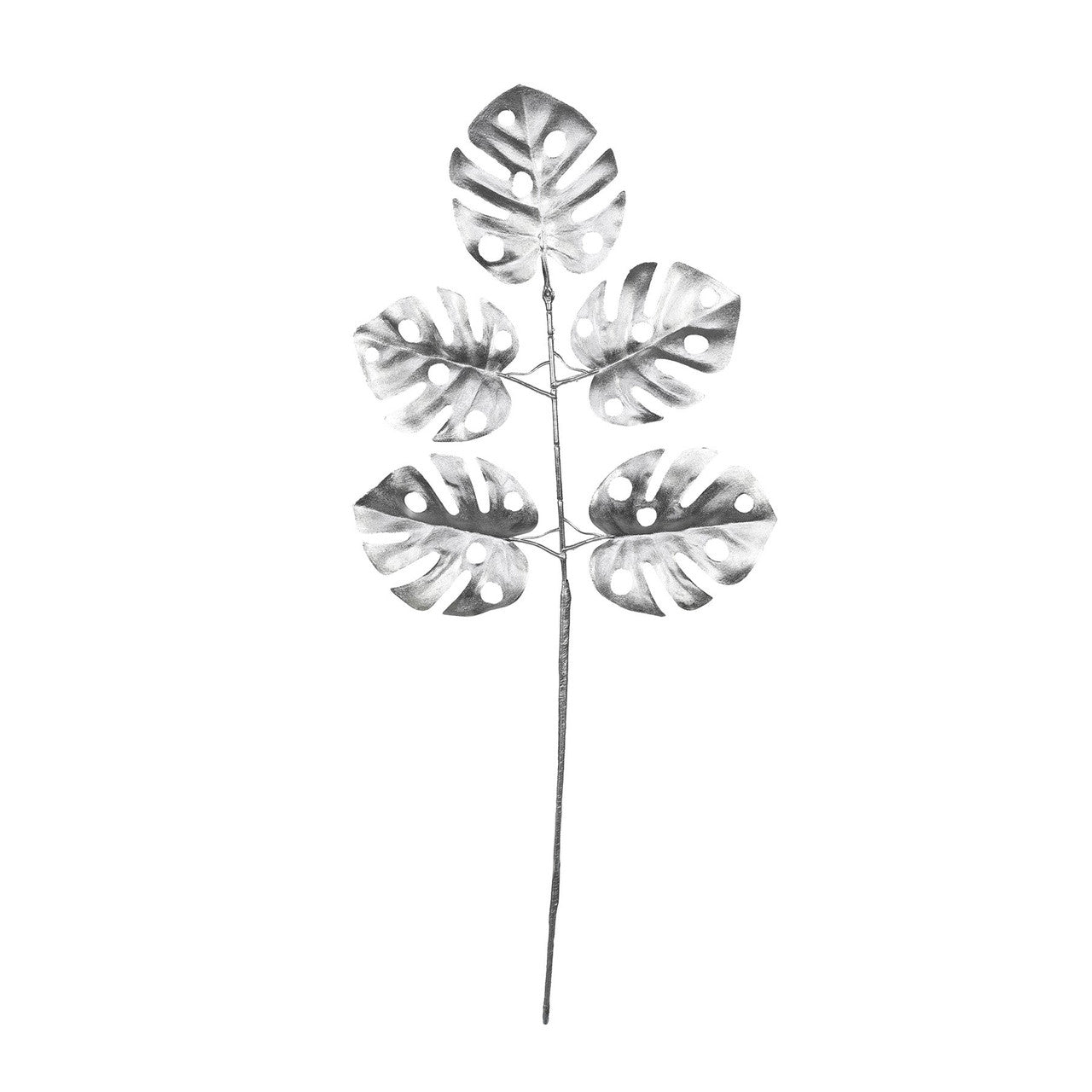 Monstera Leaf Spray H62 cm - Silver