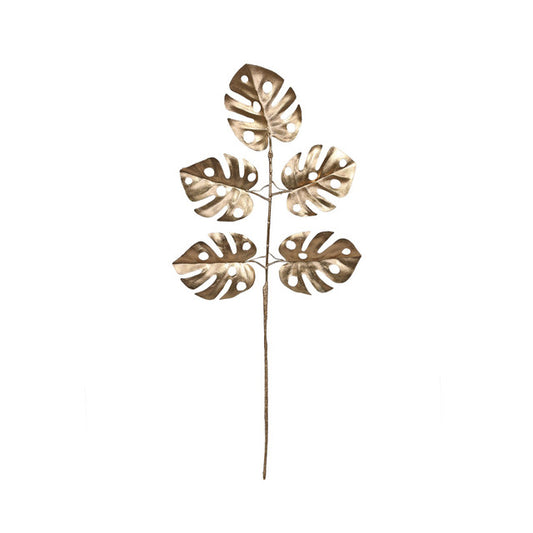 Monstera Leaf Spray H62 cm - Gold