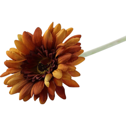 Artificial Single Burnt Gold Gerbera Stem 52cm