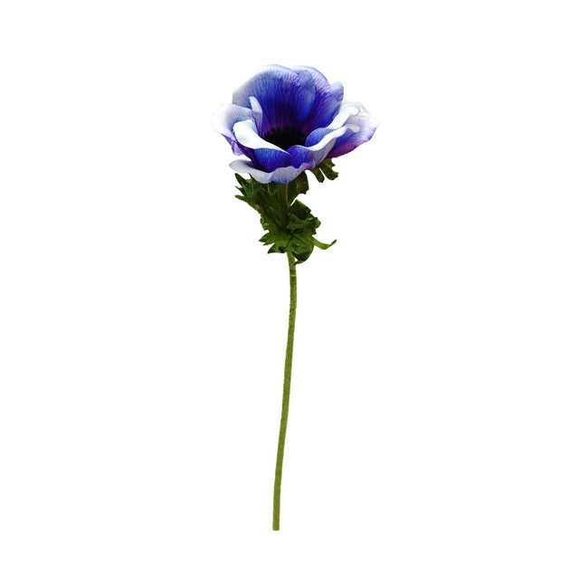 Artificial Blue Botanica Anemone Stem 42cm