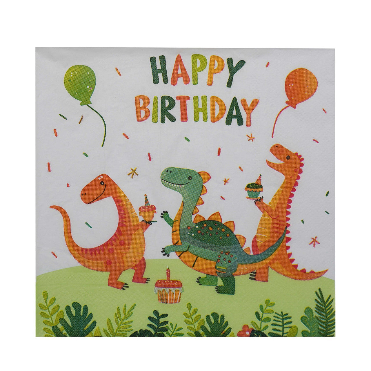 Pack of 20 Dinosaur Birthday Party Paper Napkins