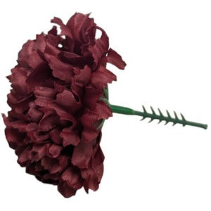 Pack of 6 Artificial Carnation Picks - Burgundy