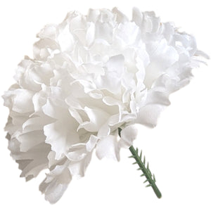Pack of 6 Artificial Carnation Picks - White