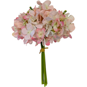 Artificial Light Pink Budding Hydrangea Bouquet 28cm