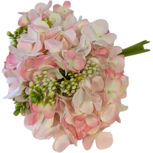 Artificial Light Pink Budding Hydrangea Bouquet 28cm