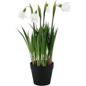Artificial Snowdrop Potted Plant 26cm