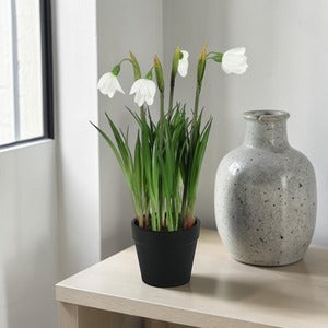 Artificial Snowdrop Potted Plant 26cm