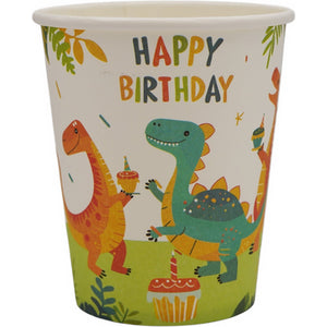 Pack of 8 Dinosaur Birthday Party Paper Cups