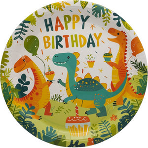 Pack of 8 Dinosaur Birthday Party Paper Plates