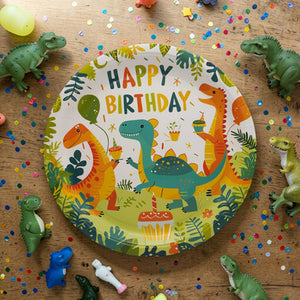 Pack of 8 Dinosaur Birthday Party Paper Plates