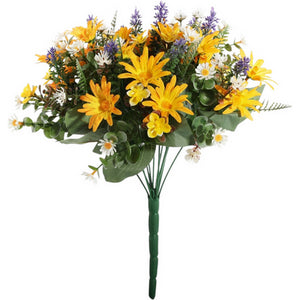 Yellow Wild Daisy Bush With 12 Stems 34cm