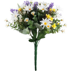 White Wild Daisy Bush With 12 Stems 34cm