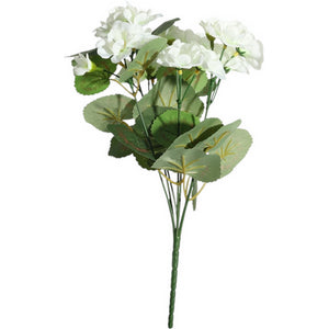 Artificial Cream Geranium Bush 7 Stems 30cm