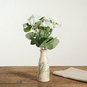 Artificial Cream Geranium Bush 7 Stems 30cm