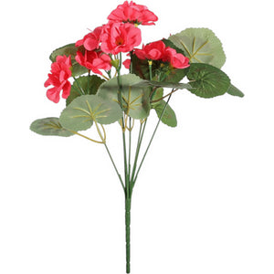 Artificial Dark Pink Geranium Bush 7 Stems 30cm