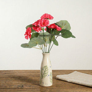 Artificial Dark Pink Geranium Bush 7 Stems 30cm