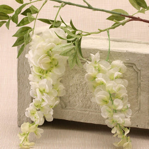 Artificial White Wisteria Spray (2-Headed) 90cm