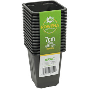 Pack of 15 7cm Square Seed Black Plant Pots