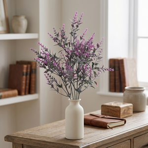 Artificial Silk Lavender Lilac Bunch H33cm
