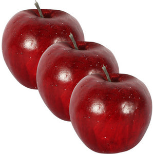 Pack of 3 Artificial Decorative Red Apples 8cm