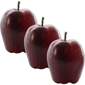 Pack of 3 Artificial Decorative Dark Red Apples 10cm
