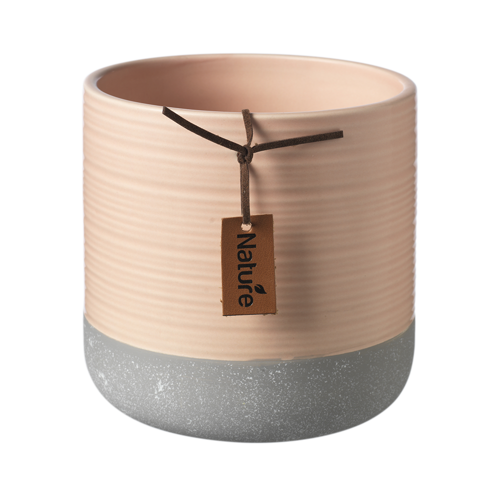 Two Tone Ceramic Plant Pot - Peach