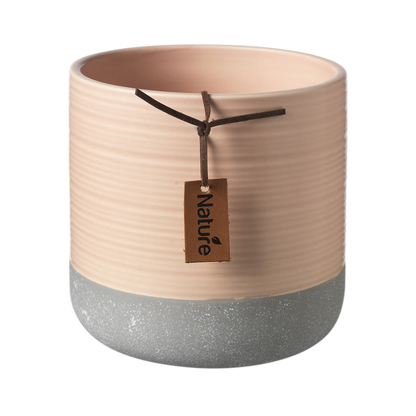 Two Tone Ceramic Plant Pot - Peach