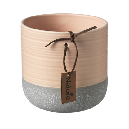 Two Tone Ceramic Plant Pot - Peach