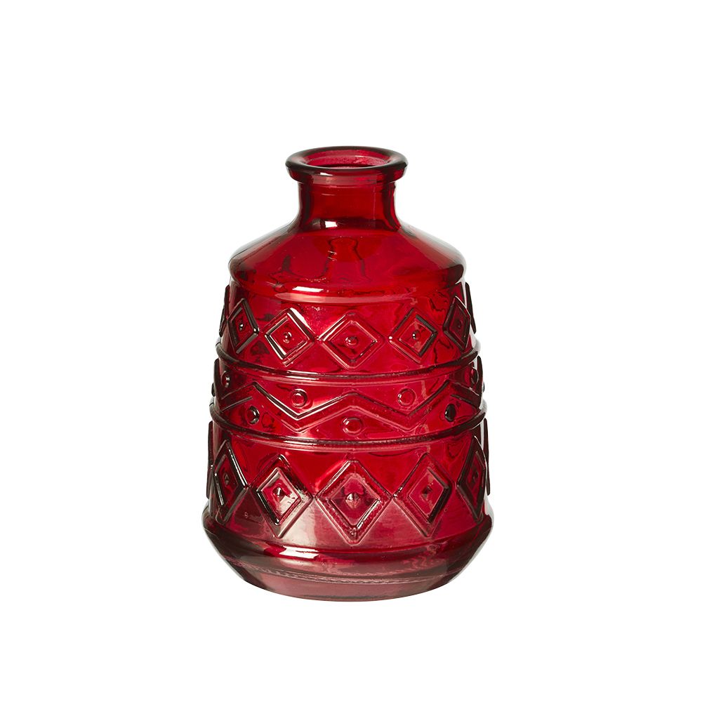 Aztec Bud Vase Red - 11cm