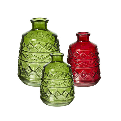 Aztec Bud Vase Red - 11cm