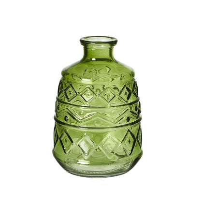 Aztec Bud Vase Green- 15cm