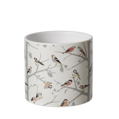 Ceramic Bird Print Pot - 15.5cm