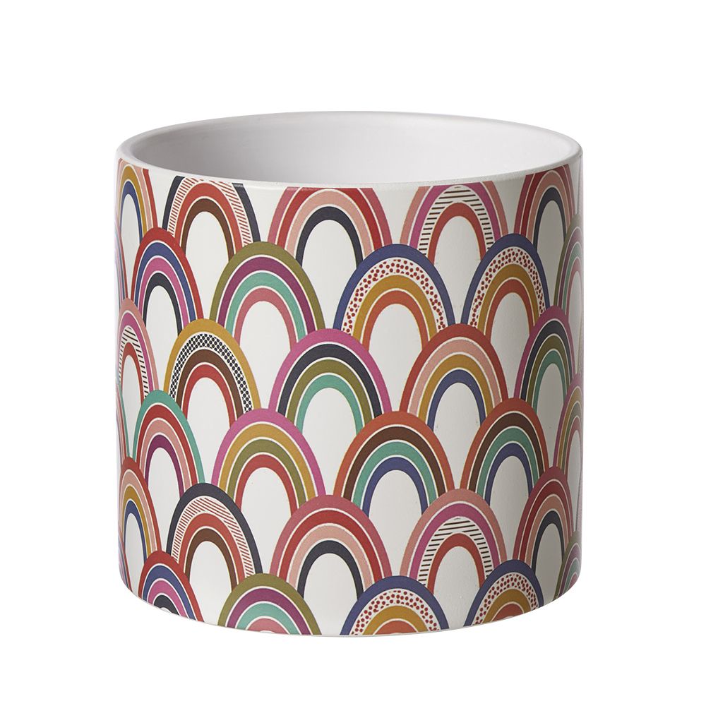 Ceramic Rainbow Print Plant Pot