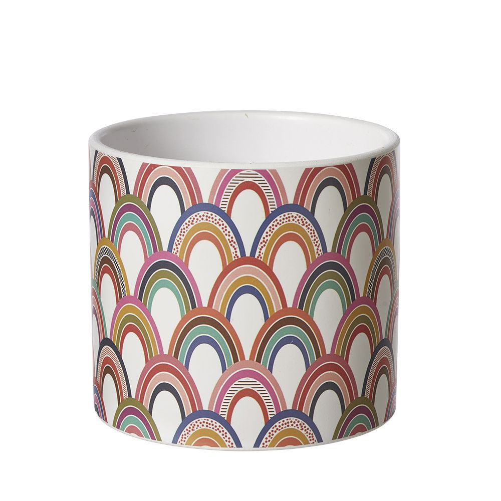 Ceramic Rainbow Print Plant Pot