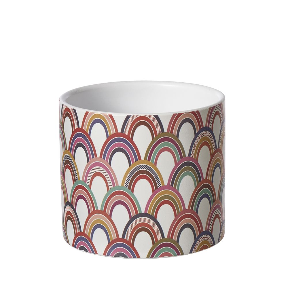 Ceramic Rainbow Print Plant Pot