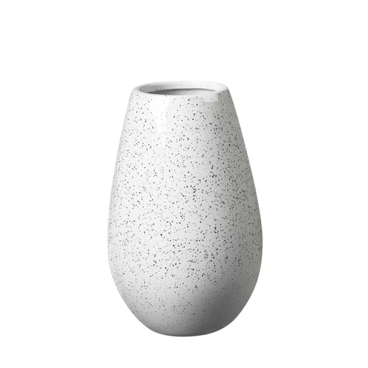 Ceramic Speckled Round Vase - White