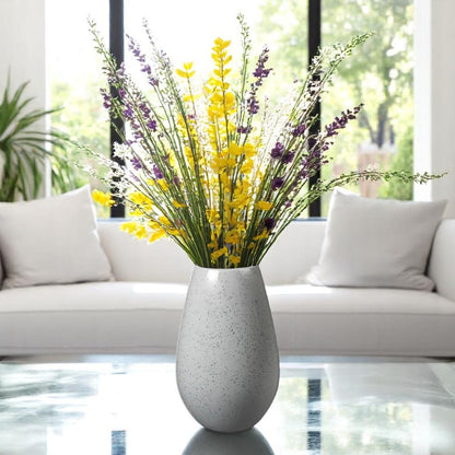 Ceramic Speckled Round Vase - Grey