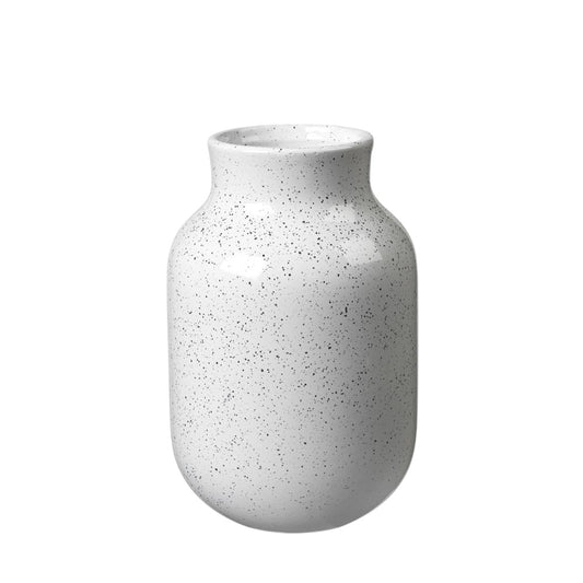 Ceramic Speckled Urn Vase - White
