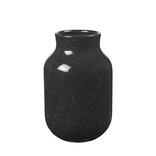 Ceramic Speckled Urn Vase - Black