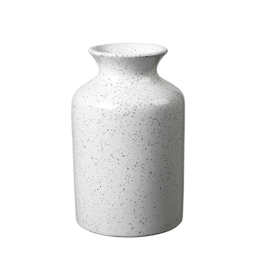 Ceramic Speckled Vase - White