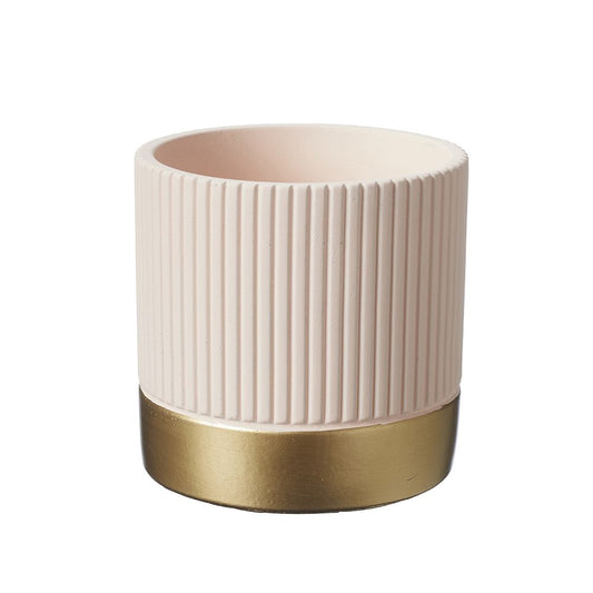 Pink Fluted Ceramic Indoor Plant Pot