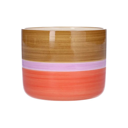 Dolomite Round Plant Pot - Red/Brown