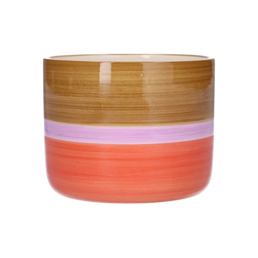 Dolomite Round Plant Pot - Red/Brown