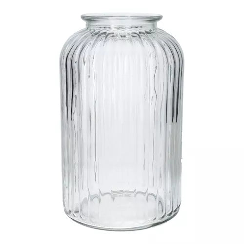 Large Ribbed Jar Vase - H25cm