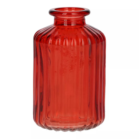 Mini Ribbed Bud Vase - Cherry Red