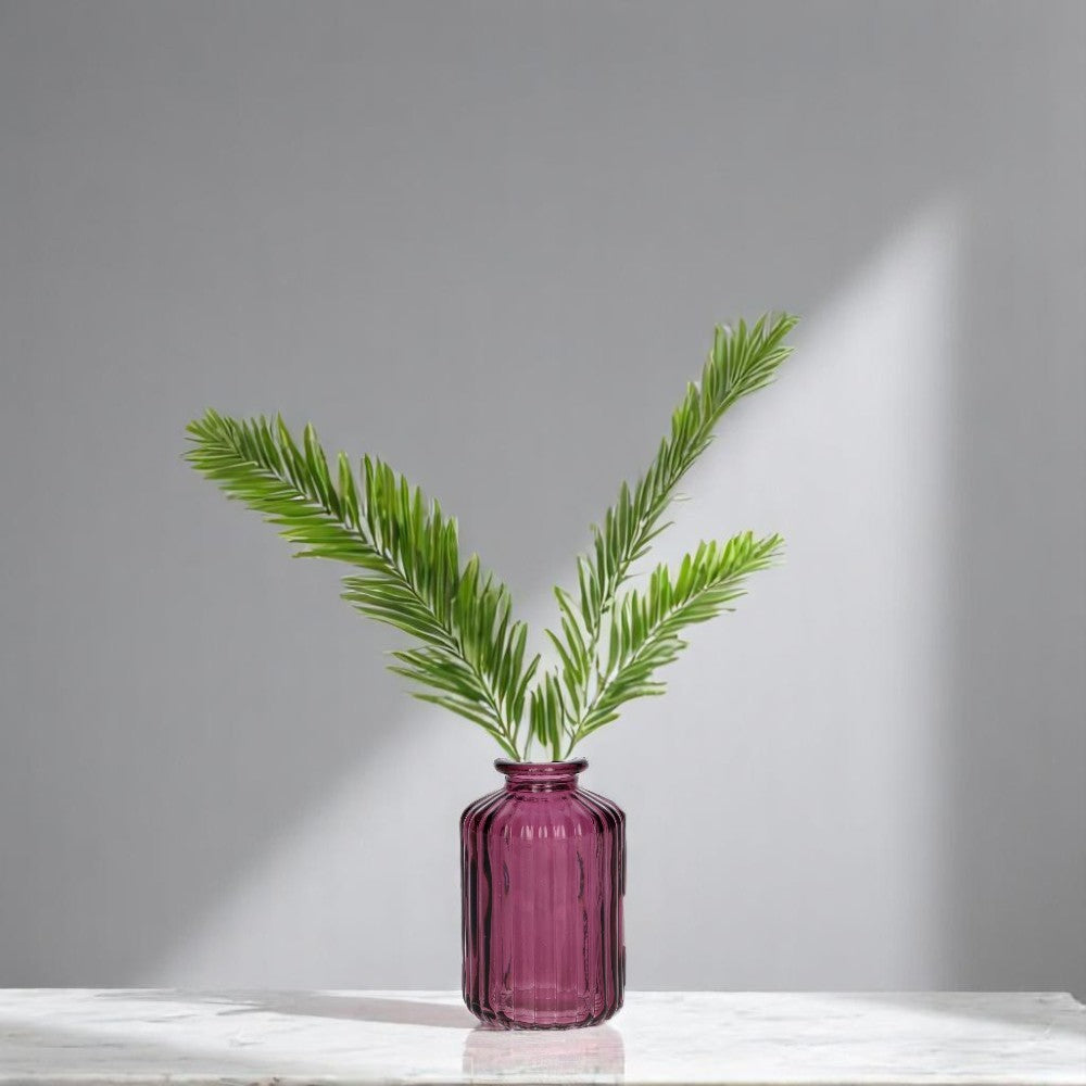 Mini Ribbed Bud Vase - Aubergine